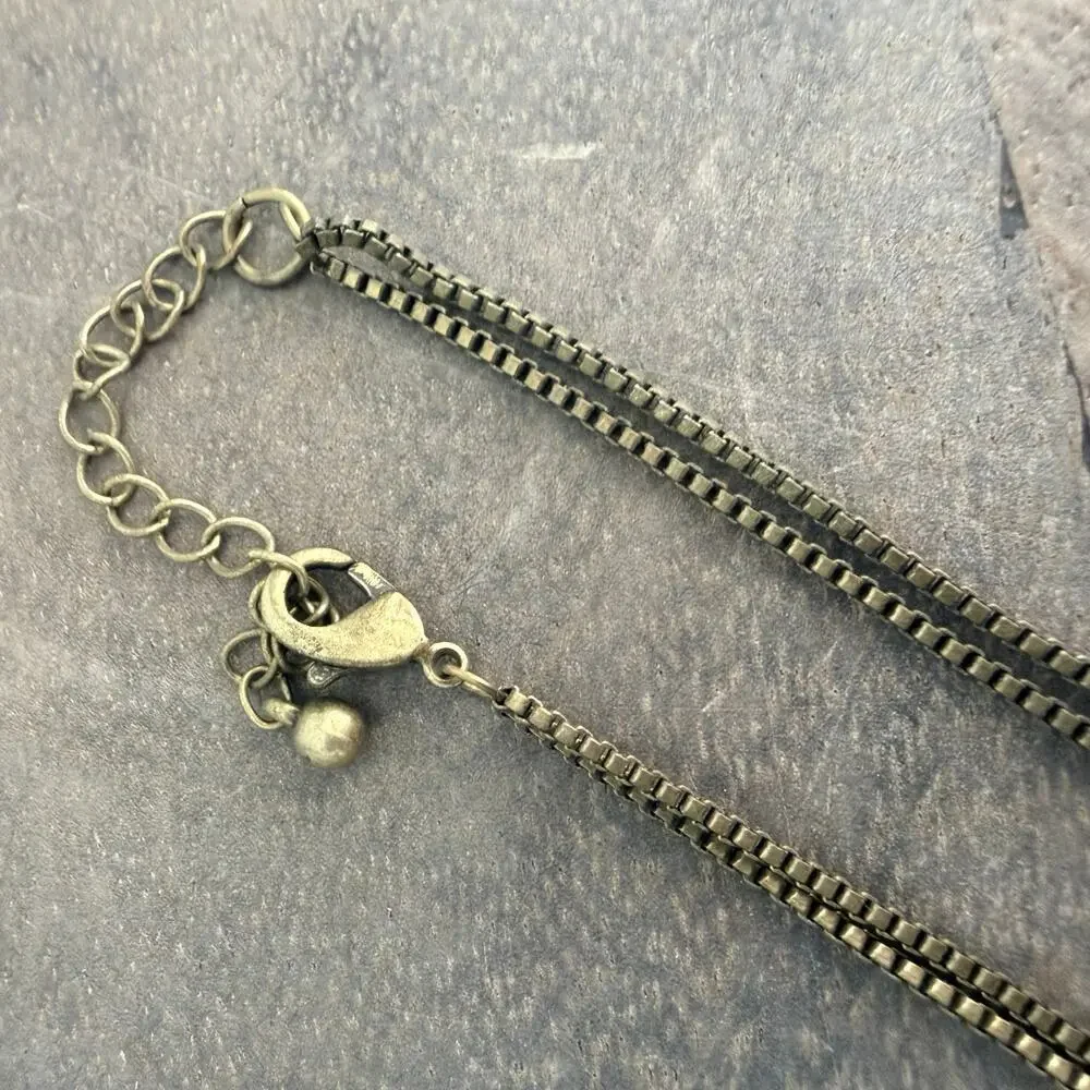 Vintage  Y Drop long rhinestone studded gold tone unique necklace